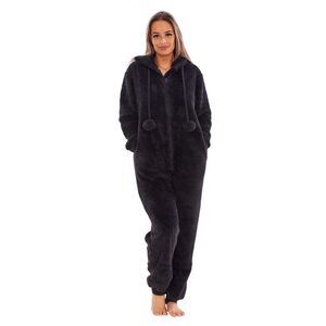 Keanu Womens/Ladies Fleece Jumpsuit / Black